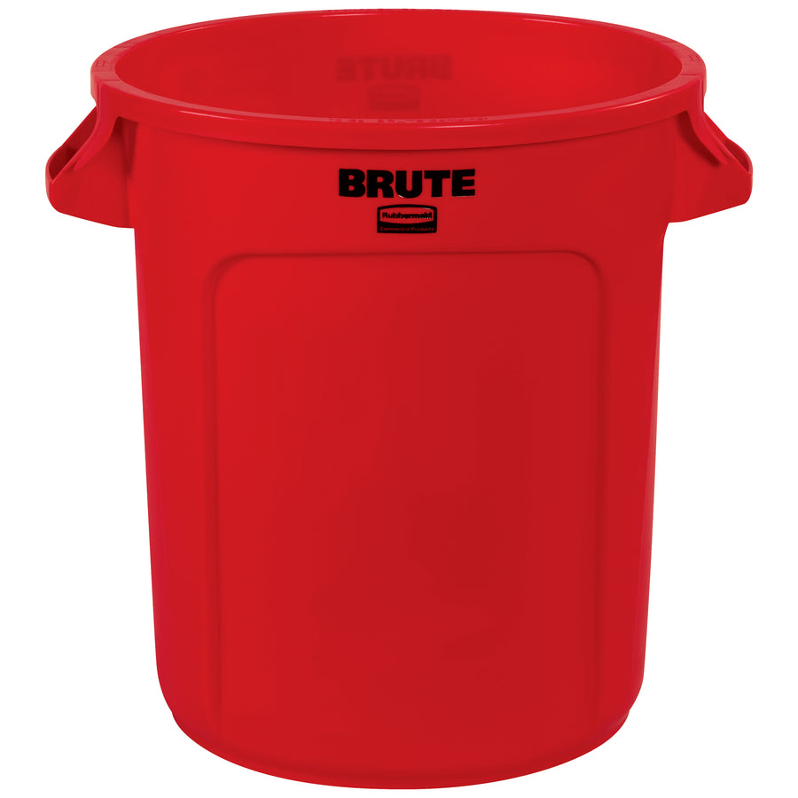 The Rubbermaid¬Æ Brute¬Æ 10-gallon red trash can delivers industrial-strength waste management in a compact footprint (17" x 16"). Heavy-duty plastic construction resists dents, rust, and chips, while molded handles and vented side channels streamline daily operations. Sold as 1 each.