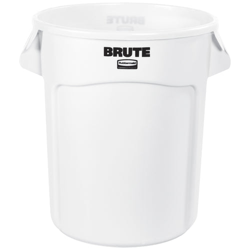 The Rubbermaid Brute 20-gallon trash can delivers industrial-strength waste management with heavy-duty plastic construction that won't rust, chip, or peel. Molded handles and vented side channels make emptying and liner removal fast and effortless. Compact 23