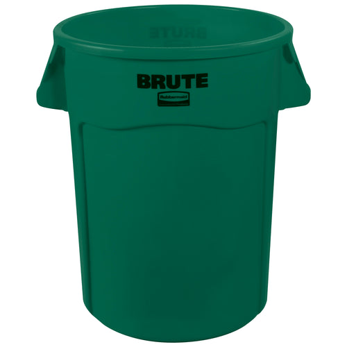 Heavy-duty 44-gallon waste container engineered for industrial efficiency. Rubbermaid Brute construction resists dents, rust, and chipping‚built to withstand rigorous commercial environments. Molded handles and vented side channels streamline liner removal and worker safety.