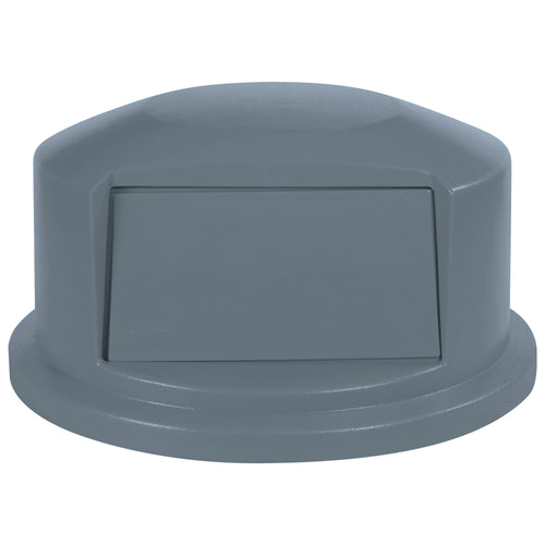 All-plastic domed trash can lid for 44-gallon Rubbermaid Brute containers resists rust, dents, and chipping. Features convenient louvered door to keep contents out of sight. 13