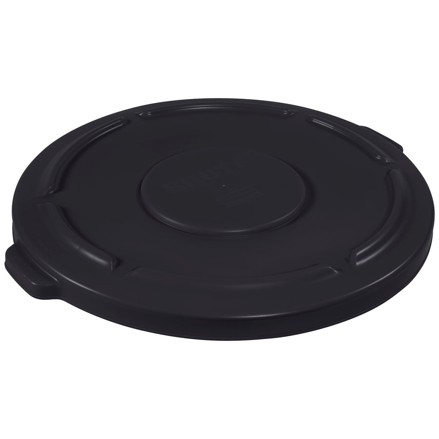 Heavy-duty plastic flat lid engineered for 55-gallon Rubbermaid Brute waste containers. Snap-on design ensures secure, stable stacking while maximizing floor space. All-plastic construction resists rust, chipping, and dents for long-term durability.