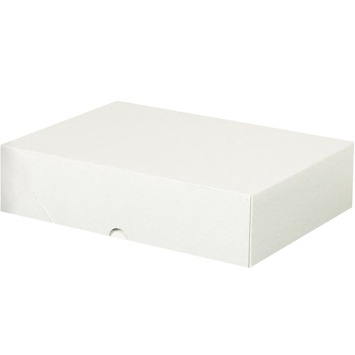 Heavy-duty white fibreboard folding cartons measuring 8.625