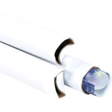 2x24 White Crimped End Mailing Tubes 50/Case S2024W