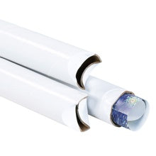 2x24 White Crimped End Mailing Tubes 50/Case