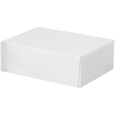 Store business cards and documents safely in these durable white fibreboard folding cartons measuring 8 5/8" x 6 1/2" x 3". Two-piece snap-out construction requires no assembly tools or glue‚simply snap into place instantly. Case of 200 units ships and stores flat to maximize warehouse efficiency.