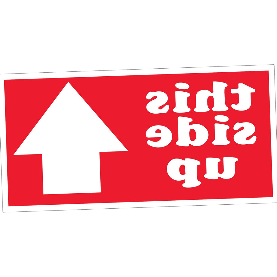 2x4 This Side Up Arrow Labels Semi-Gloss Paper 500/Roll SCL242 - alias listing