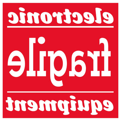 4x4 Red/White Fragile Electronic Equipment Labels Semi-Gloss 500/Roll SCL526 - alias listing