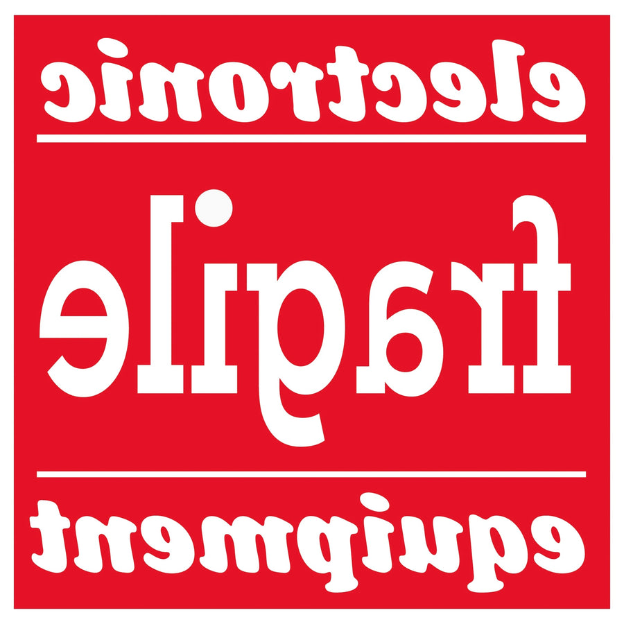 4x4 Red/White Fragile Electronic Equipment Labels Semi-Gloss 500/Roll SCL526 - alias listing
