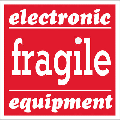 High-visibility 4x4" fragile labels ensure your electronic equipment shipments meet carrier requirements and get proper handling. Red and white semi-gloss design creates bold, attention-demanding contrast that's internationally recognized. Roll of 500 labels ready to integrate with compatible dispensers.
