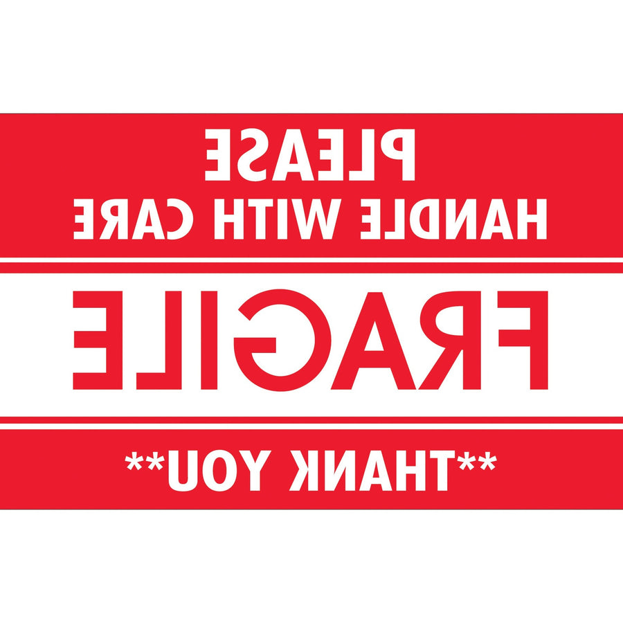 3x5 Red/White Fragile Handle With Care Labels Semi-Gloss 500/Roll SCL536 - alias listing