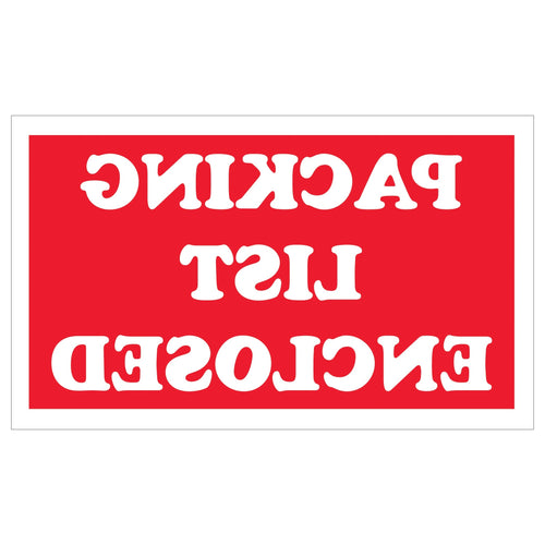 3x5 Red/White Packing List Enclosed Labels Semi-Gloss 500/Roll SCL538 - alias listing