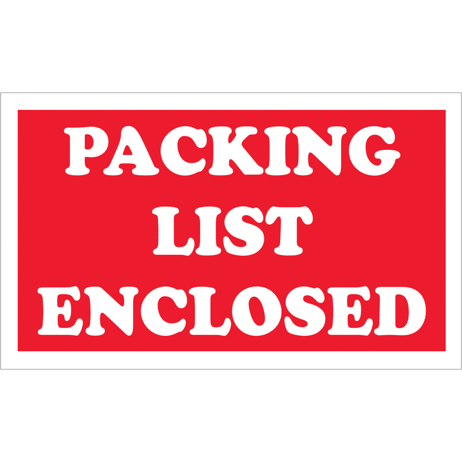 Shipping coordinators trust these 3x5" Packing List Enclosed labels to ensure compliance across domestic and international shipments. Printed on durable semi-gloss coated paper with high-contrast red and white design for maximum visibility. Each roll contains 500 labels and works with multiple tabletop and wall-mount dispensers for seamless warehouse integration.