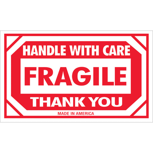 Make fragile shipments impossible to miss with these bold 3x5