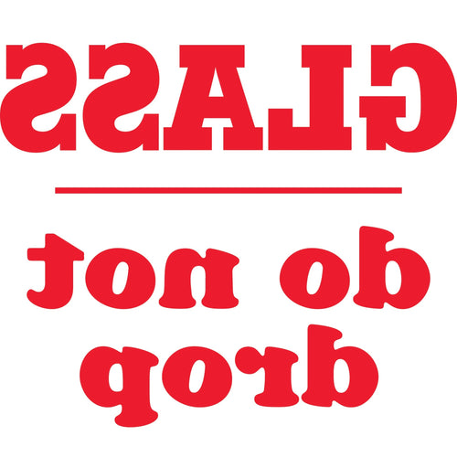 4x4 Red/White Glass Do Not Drop Labels Semi-Gloss 500/Roll SCL595R - alias listing