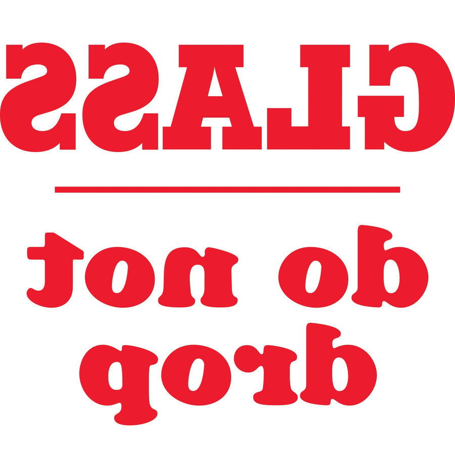 4x4 Red/White Glass Do Not Drop Labels Semi-Gloss 500/Roll SCL595R - alias listing