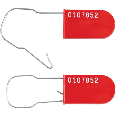 2.5" Red Polypropylene Wire Padlock Seals, Case of 1000