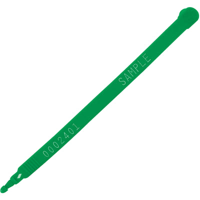 Secure your cargo with the strongest plastic truck seals on the market. These 7.5" green tamper-evident security seals feature a patented acetal locking chamber and consecutively numbered design for complete chain-of-custody documentation. Sold in convenient strips of 20 (case of 100)‚no plastic waste, maximum protection.
