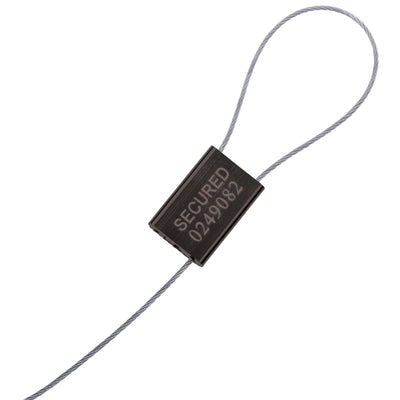 1/16" x 12" Galvanized Steel Cable Seals - Black, Case of 100