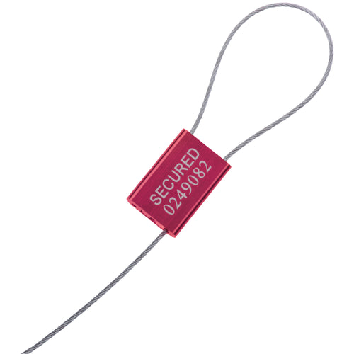 Secure your shipments with durable galvanized steel cable seals featuring sequential numbering and embossed 