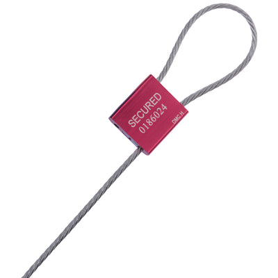 1/8 x 12" Galvanized Steel Cable Seals Red - Tamper Proof, Case of 50