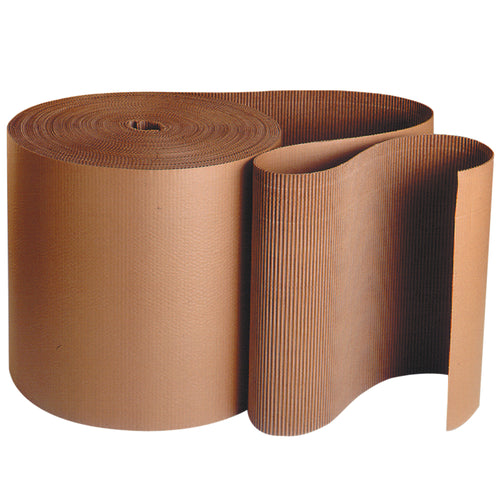 Flexible A-flute kraft singleface corrugated roll delivers shock-absorbing cushioning and crush resistance in a convenient 4