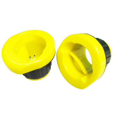 Eliminate hand strain and friction with this ergonomic Hand-Saver Dispenser featuring a built-in tensioner. Designed for 3" core hand stretch film rolls, it speeds up pallet wrapping while protecting your warehouse team's hands. Blue plastic construction, sold as case of 1.
