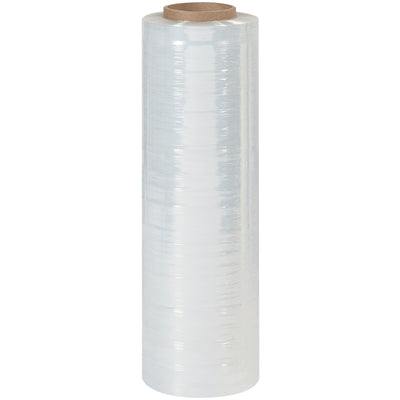 Heavy-duty 60 gauge hand stretch film engineered for puncture and tear resistance on non-standard pallet loads. Each case includes four 2000' rolls of clear blown film with excellent cling for industrial-strength load stabilization–even in extreme cold down to -5°F. Stabilizes loads up to 1,600 lbs with superior stretch wrapping performance.