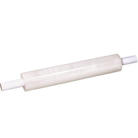 Ready-to-use extended core stretch wrap eliminates the need for a dispenser–the 4½" handle provides instant grip right out of the box. This 20" x 70 Gauge x 1000' cast film delivers superior load retention and puncture resistance for warehouse and pallet shipping operations. Clear, quiet cast film that won't leave residue on your products.