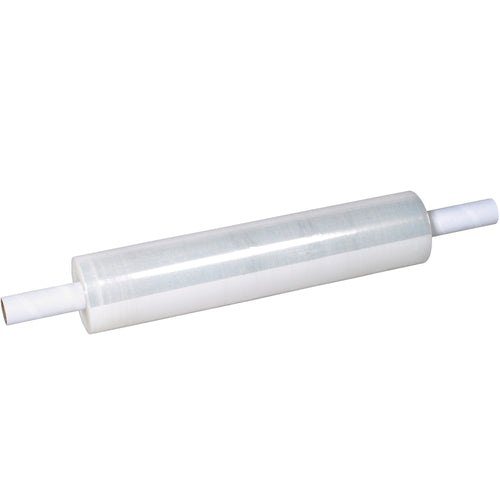 Heavy-duty 120 gauge cast stretch film with built-in extended core handle‚no dispenser required. Each roll holds up to 4,000 lbs with superior load retention and puncture resistance. Ready-to-use right out of the box. Sold as case of 4.