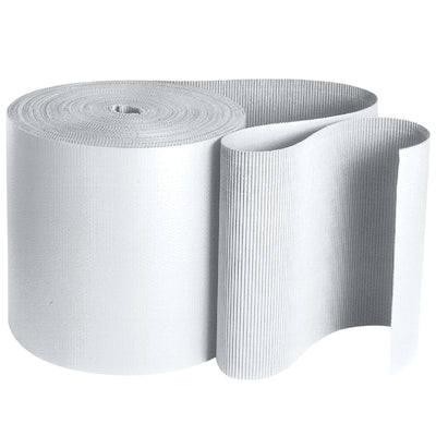 48" x 250' white singleface corrugated roll with B-flute construction delivers superior shock absorption and clean presentation for fragile goods. Flexible design conforms to any shape while protecting against scratches, chips, and breakage. Single roll ships ready for immediate wrap and void fill operations.