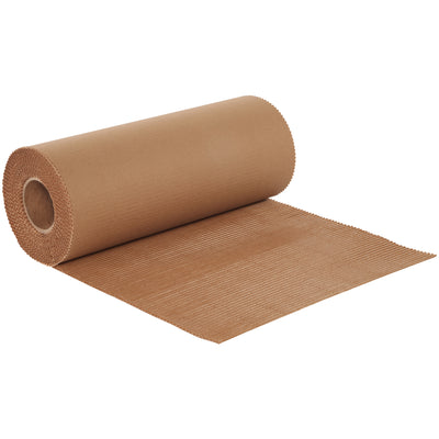 Create custom-sized boxes on-demand without tape or glue using this 30" x 200' singleface corrugated roll with cold-seal cohesive backing. Simply wrap your product and press the singleface together to seal instantly. Ideal for non-fragile items and reduces packaging waste while improving labor efficiency.