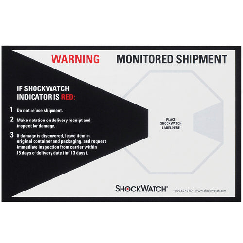 Alert recipients when ShockWatch¬Æ indicators are triggered with these essential companion labels. Each case includes 200 white/black labels (1.8