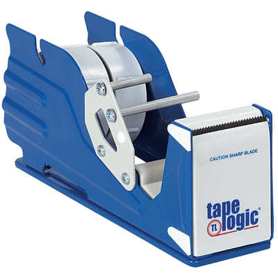 Heavy-duty steel construction with non-skid base handles 2" tape rolls on your packing line. Dispense single or multiple rolls simultaneously with guide system that keeps tape separated and aligned. Serrated blade delivers clean, consistent cuts for professional case sealing.