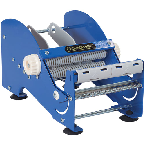 Heavy-duty steel construction tabletop label dispenser that handles 6