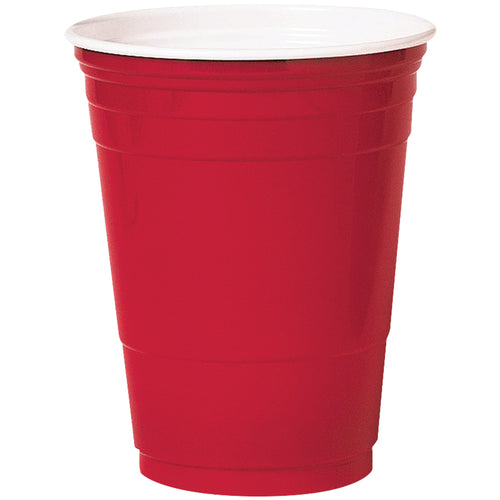 Professional-grade 16 oz red Solo disposable plastic cups built for high-volume food service and events. Multi-layer construction ensures durability and leak resistance with 4 3/4