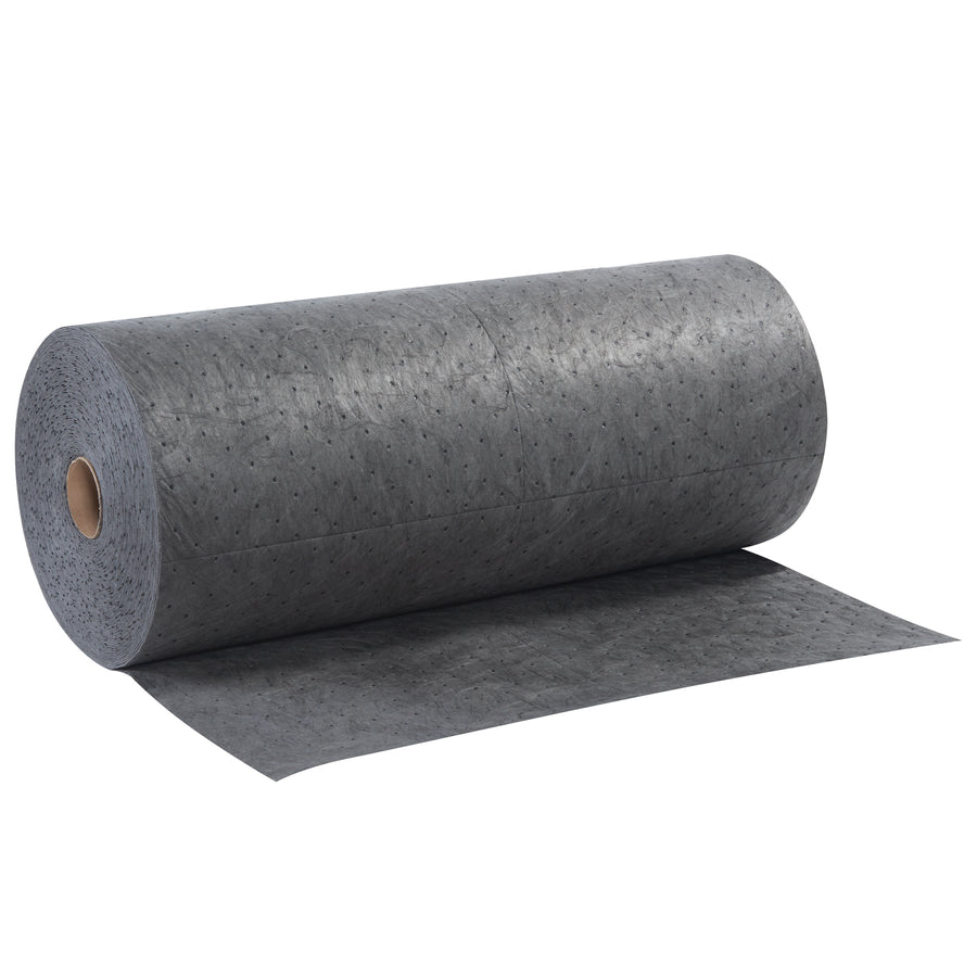 The SORB240 universal sorbent roll delivers 150 feet of dimple-bonded polypropylene absorption in a convenient 32" width. Horizontal and vertical perforations let you tear the exact size needed for any spill–from small drips to large industrial cleanups. One case contains one full roll; ideal for workshops, parts washers, and manufacturing floors.
