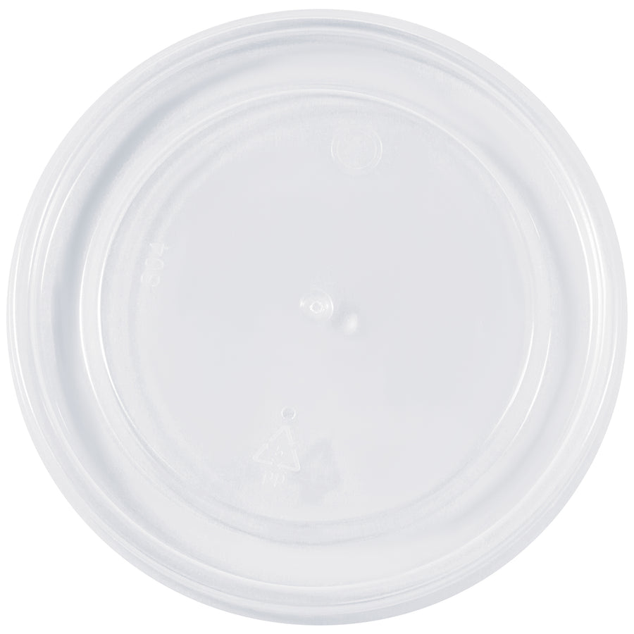 Double-sided poly coated paper lids engineered for reliable leak prevention on soup containers and hot food service. Fits both 16 oz and 32 oz containers with superior wet-strength performance. Ships 500 lids per case–maximize your storage efficiency with space-saving flat nesting.