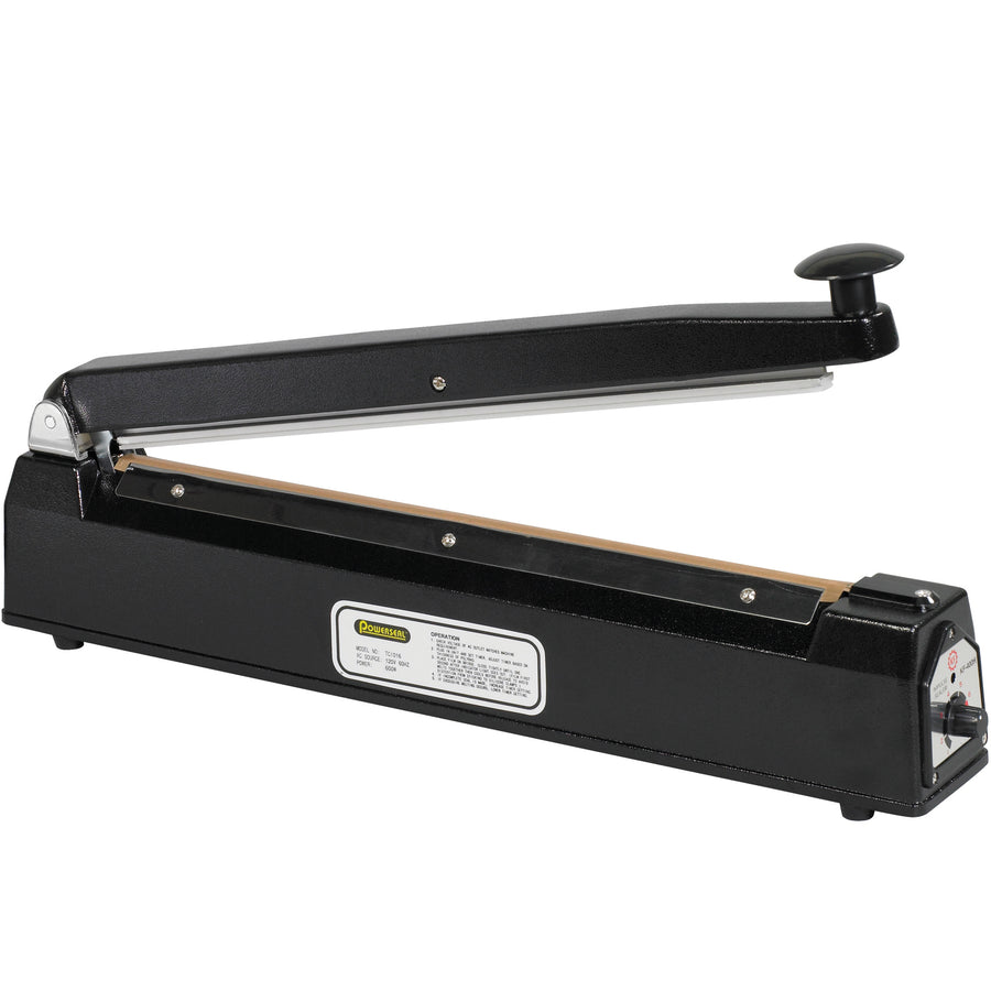 Industrial-grade 20" impulse sealer delivers consistent, professional seals on polyethylene and polypropylene bags without warm-up time. Adjustable timer accommodates varied poly thicknesses‚perfect for high-volume packaging operations. Simple press-and-release operation minimizes training time and maximizes throughput.