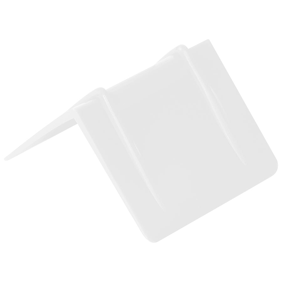 Protect your boxes from costly strapping damage with these durable white plastic strap guards. Featuring grooved edges that prevent strap slippage, these edge protectors work with both steel and poly strapping. Each case includes 1,000 reusable guards–built to last through multiple shipments.