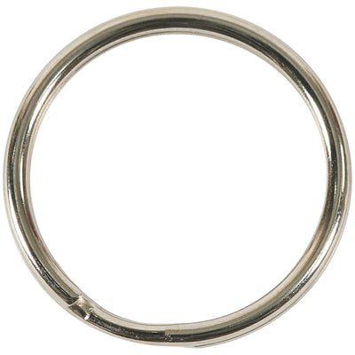 Heavy-duty .970" nickel plated split key rings designed for facilities maintenance teams and industrial operations. Easy-open mechanism prevents wear on your hands while maintaining original shape through repeated use. Order by the case (100 units) for cost-efficient bulk inventory.