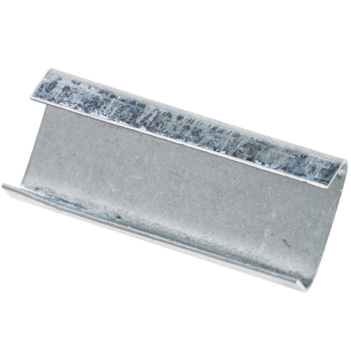 Secure your heavy-duty shipments with galvanized steel strapping seals engineered for maximum hold and corrosion resistance. These 1 1/4" open/snap-on seals feature .031 steel construction and come in a full case of 1000 units, delivering cost-effective protection for high-volume packaging operations.