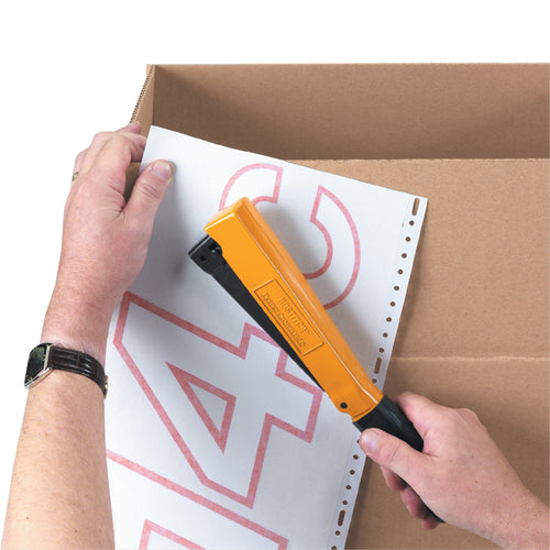 Industrial-grade steel stapling hammer engineered for speed and repetitive tacking jobs. Drives 1/4