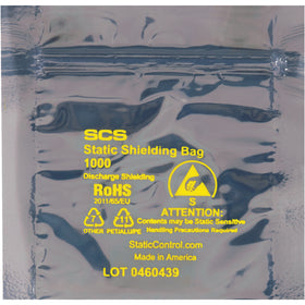 Protect sensitive electronics with these 18x18" reclosable static shielding bags featuring multi-layer Faraday protection and ziplock seal. 3.1 mil transparent material with ESD warning symbol printed. Sold by the case of 100 bags for cost-efficient bulk protection.