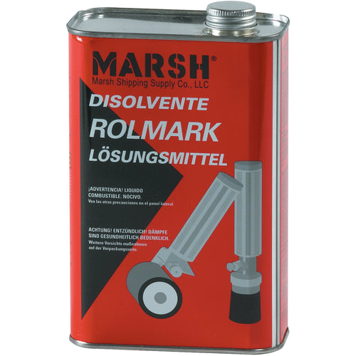 Rolmark Solvent & Cleaner quickly removes ink marks from any surface‚porous or non-porous. One quart bottle is ideal for shipping rooms, warehouses, and stencil operations. Keep your facility clean and compliant with reliable, cost-effective solvent solution.