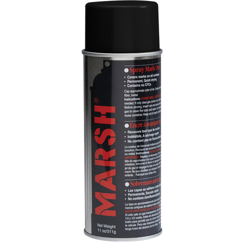 Marsh¬Æ Black Spray Stencil Ink delivers permanent, waterproof marking on all surfaces‚fast-drying and lead-free for safe warehouse use. Each case includes 12 cans of 11oz spray ink, ideal for high-volume shipping room operations. Trusted stencil supplies for compliance and durability.
