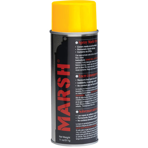 Marsh¬Æ Yellow Spray Stencil Ink delivers permanent, waterproof marking on all surfaces‚ideal for shipping rooms, warehouse supplies, and stencil applications. Each case includes 12 cans of 11oz professional-grade ink that dries fast and stays put. Lead-free formulation meets safety standards while cutting through the toughest warehouse conditions.