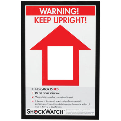 TiltWatch XTR Companion Labels work with TiltWatch indicators to document mishandling events during shipment. These 3.8" x 3.8" white and red adhesive labels inform receiving teams of proper procedures when temperature or tilt violations occur. Case of 200 labels provides complete coverage for high-volume shipping operations.