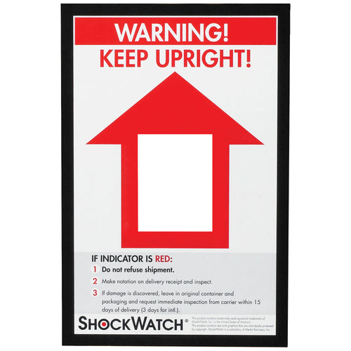 TiltWatch XTR Companion Labels work with TiltWatch indicators to document mishandling events during shipment. These 3.8