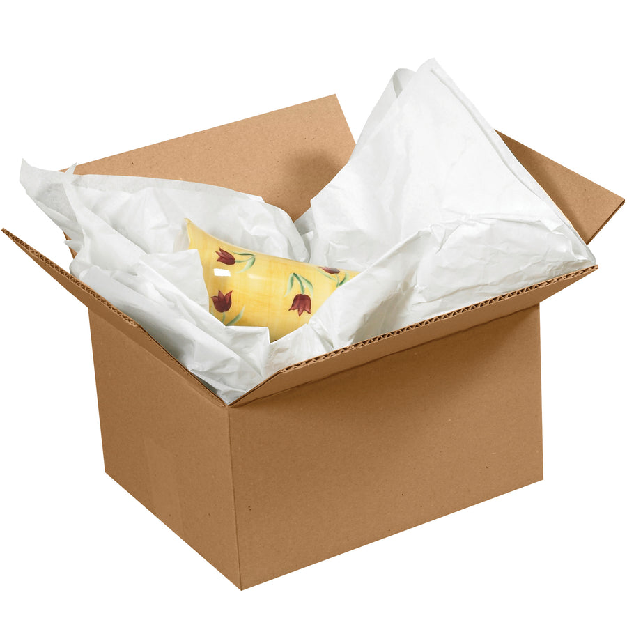 Economical 18x24" tissue paper sheets deliver reliable void fill and protective wrapping at budget-friendly pricing. 10 lb. basis weight crumples easily for efficient carton packing and fragile item protection. Buy by the case (4800 sheets) and reduce packaging costs without compromising protection.