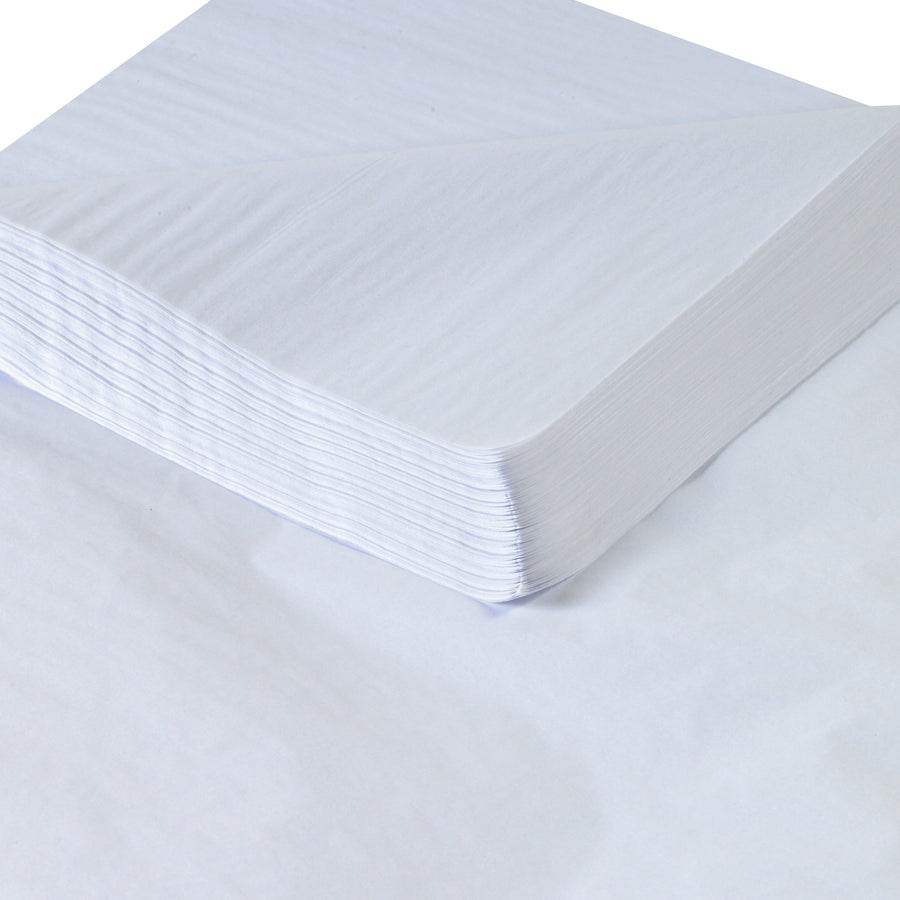 Professional-grade 18x24" white tissue paper sheets designed for industrial packaging and void fill applications. Each case contains 960 sheets of premium 10 lb. basis weight tissue with fade-resistant dyes and soft texture. Neutral pH and cost-effective solution for shipping compliance and product protection.